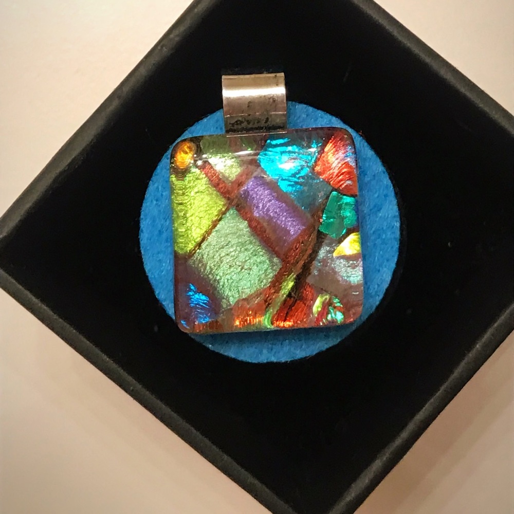 Multicolor Glass Necklace Pendant